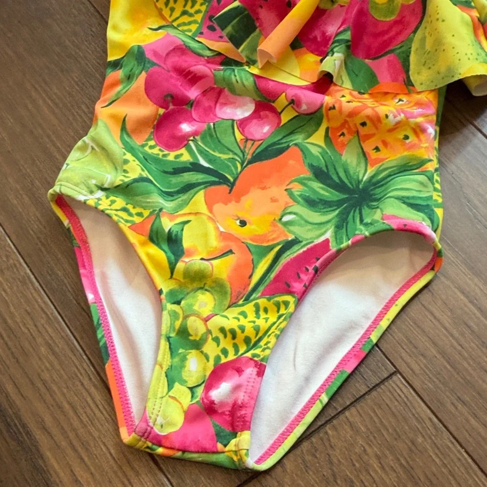 Janie and Jack Girls Tropical Fruit Print One Piece Kids Swimsuit 2T C17-001